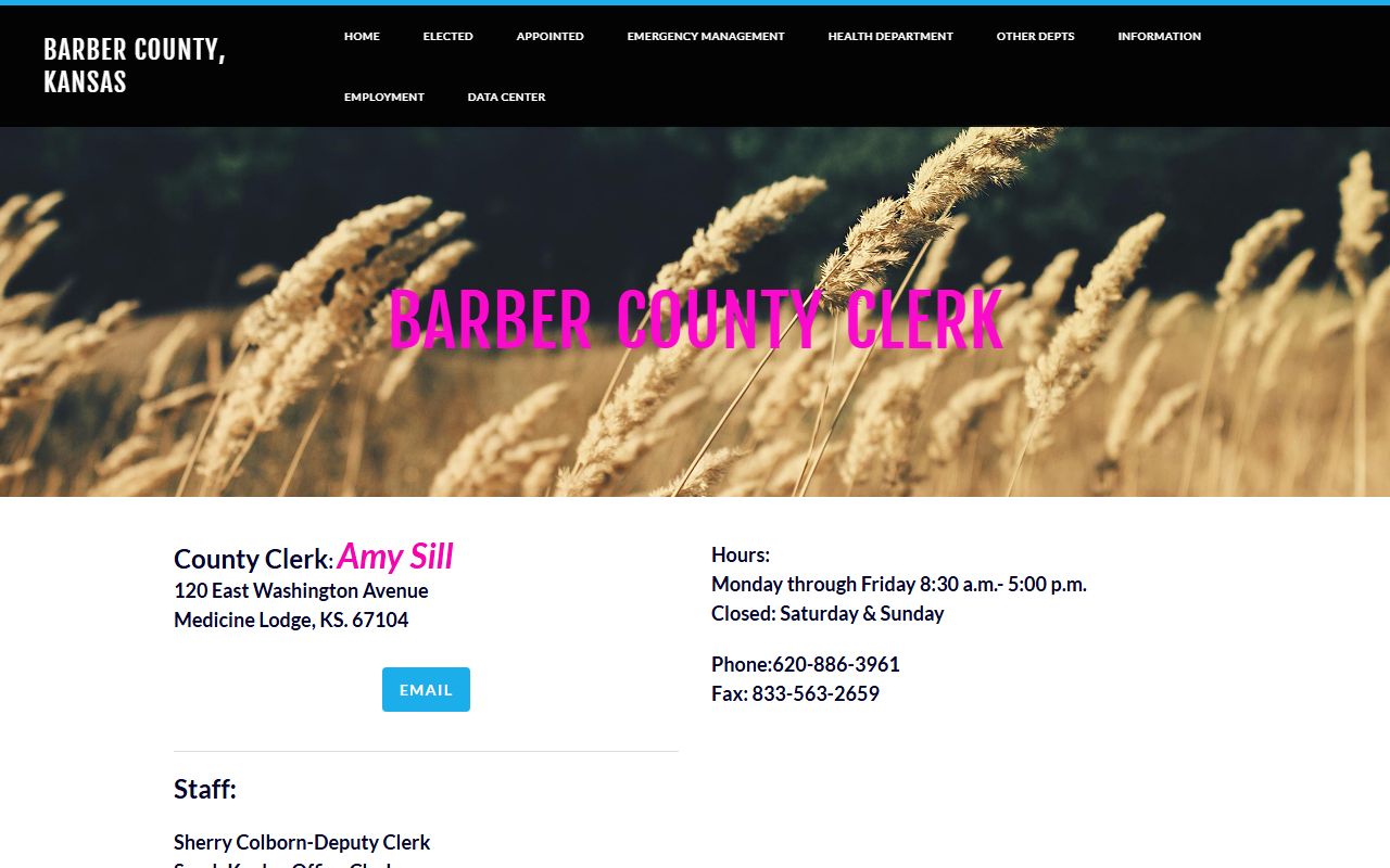 Barber County clerk records distinction between County Clerk and District Court clerk