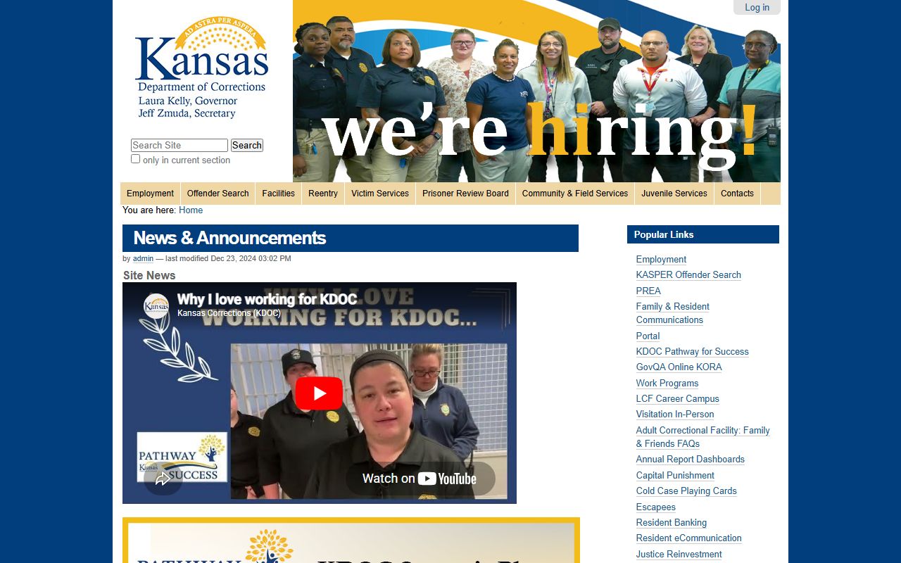 Barber County arrest records Kansas Department of Corrections