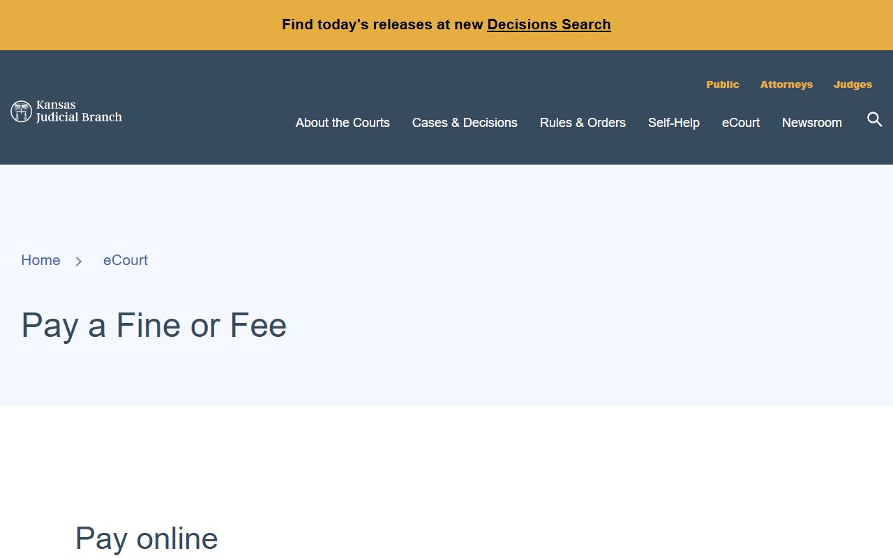 Barber County court dockets Kansas pay a fine or fee page