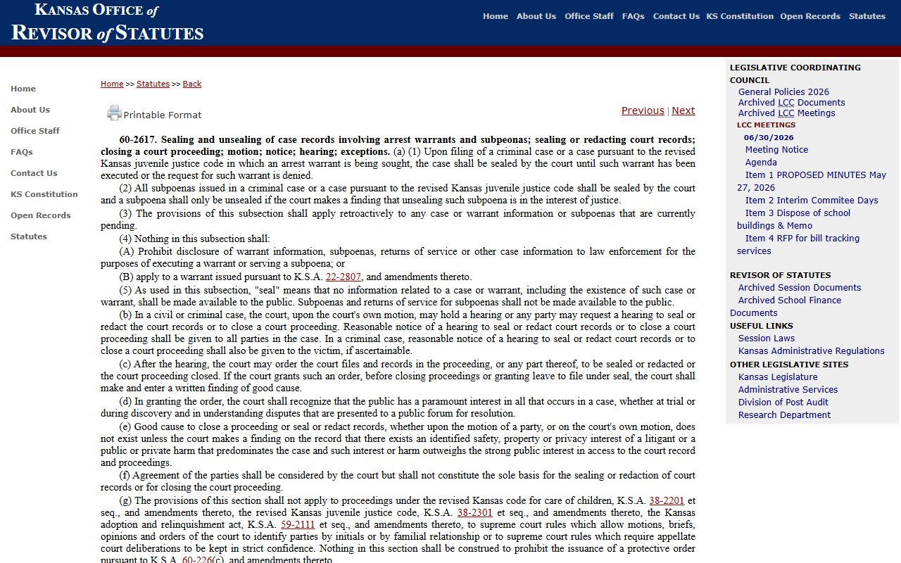 Barber County court dockets Kansas sealing statute