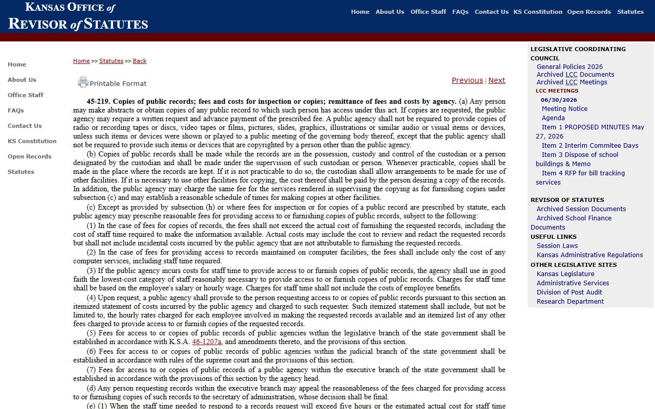 Barber County court records Kansas fee statute