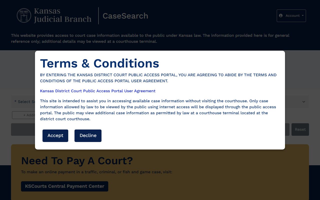 Barber County court records CaseSearch source