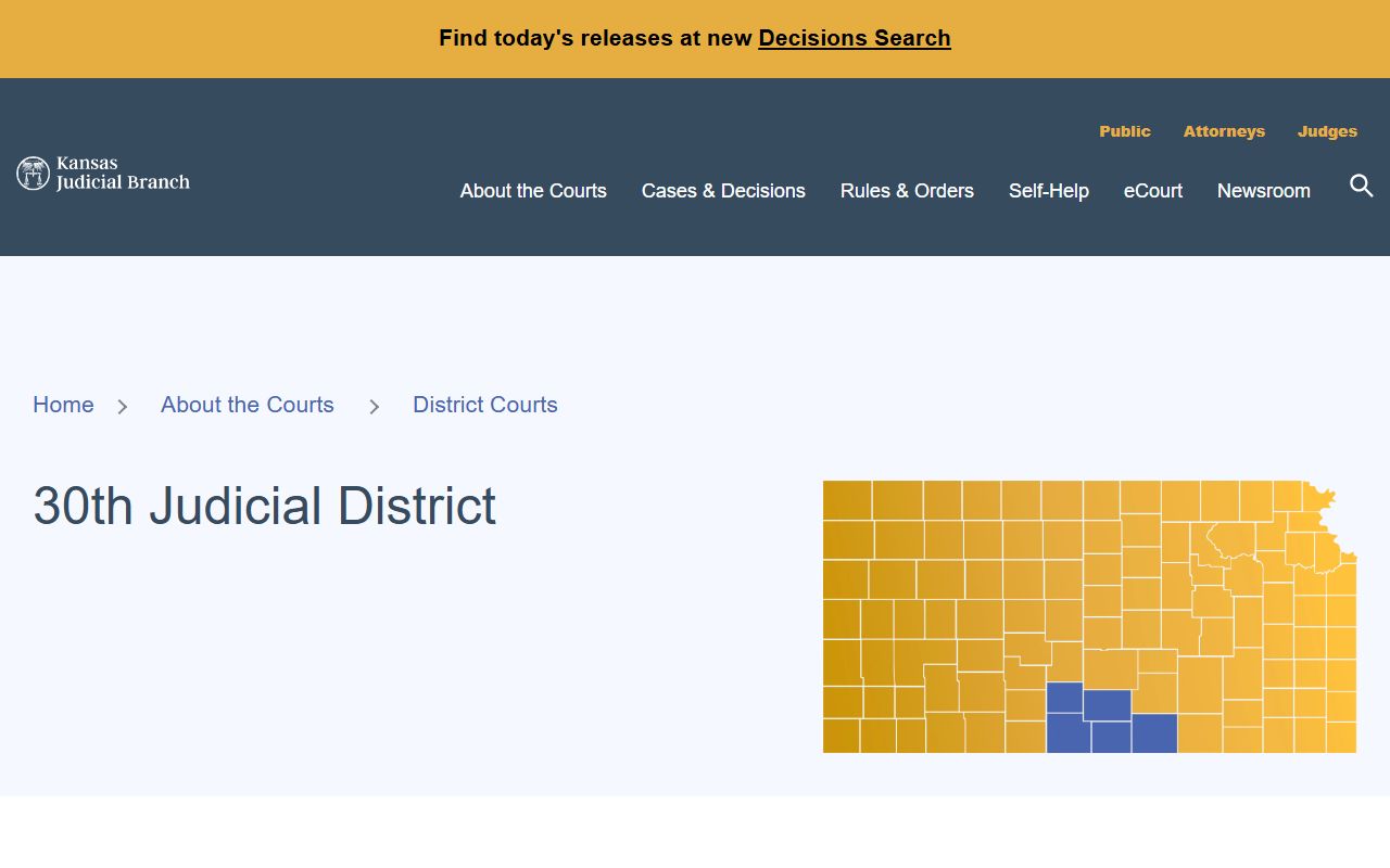 Barber County court records 30th Judicial District source