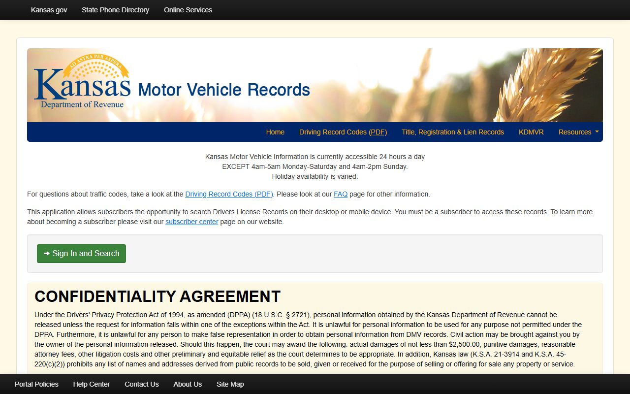 Barber County traffic court records Kansas motor vehicle records portal
